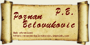 Poznan Belovuković vizit kartica